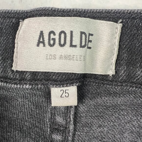 AGOLDE Jean Women 25x27* Pinch Waist High Rise Skinny Black Stretch Denim Tag 25 - Picture 7 of 16